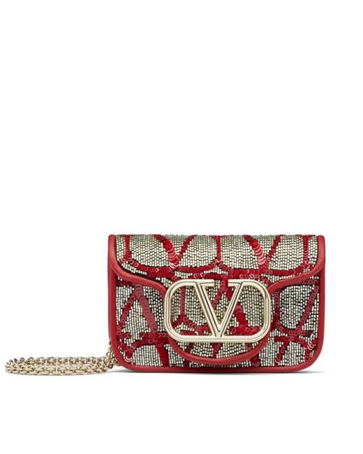 Valentino Black and Red VRing Shoulder Bag at FORZIERI