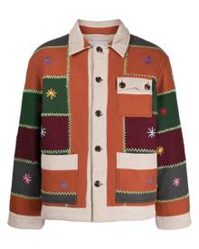 BODE contrast-stitching patchwork shirt jacket - Brown