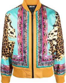 Just Cavalli multi-print bomber jacket - Blue