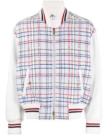 Thom Browne gingham-check bomber jacket - White