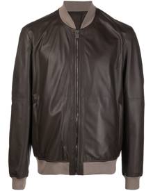 Corneliani leather bomber jacket - Brown