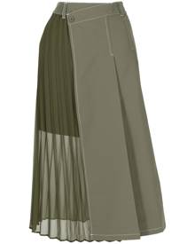 Musium Div. pleated midi skirt - Green