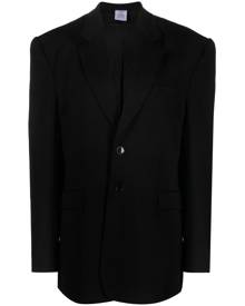 VETEMENTS padded shoulders single-breasted blazer - Black