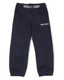 Palm Angels Kids logo-print belted trousers - Blue