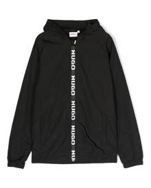 HUGO KIDS logo-print windbreaker - Black