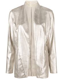 Giorgio Brato open-front metallic blazer - Silver