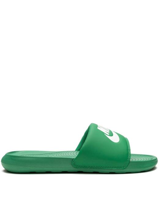 Nike benassi slides discount green