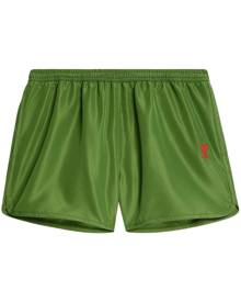AMI Paris logo embroidered swim shorts - Green