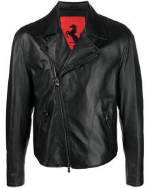 Ferrari leather biker jacket - Black