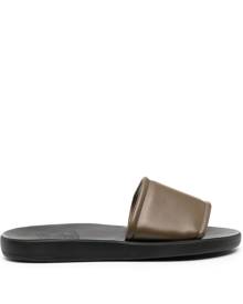 Ancient Greek Sandals Ageos leather slides - Green
