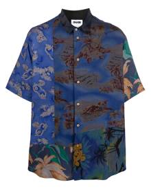 Magliano all-over graphic-print patchwork shirt - Blue