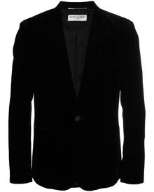 Saint Laurent velvet-effect single-breasted blazer - Black