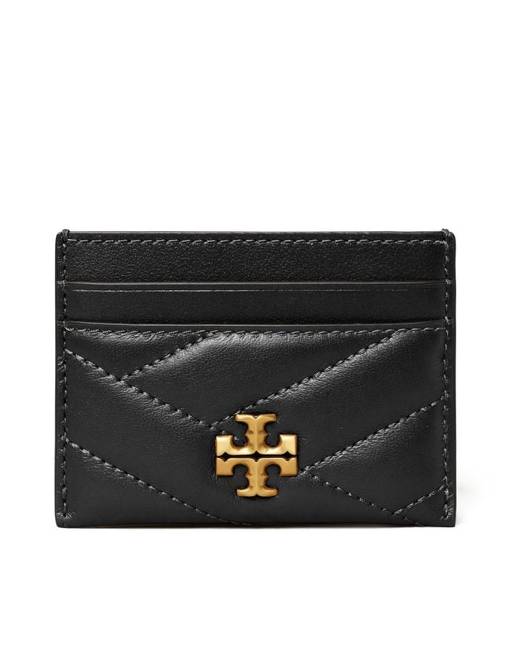 TORY BURCH: wallet in saffiano leather with metallic emblem - Blue