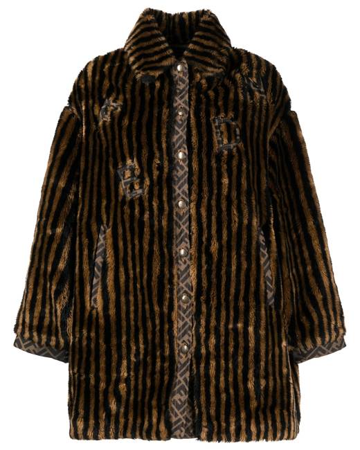 Fendi Pre-Owned 2000s double-breasted plush coat - Black