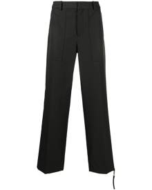 Helmut Lang buckle-detail cotton trousers - Green