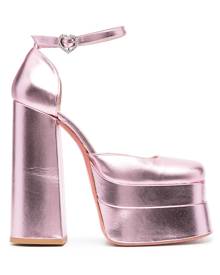 Vivetta metallic-finish leather sandals - Pink
