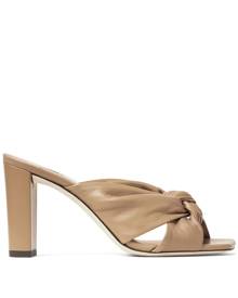 Jimmy Choo Avenue 85mm knotted leather sandals - Neutrals
