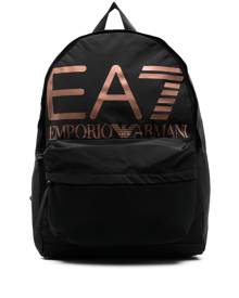Ea7 Emporio Armani logo print backpack - Black