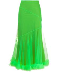 Molly Goddard ruffle-trim tulle midi skirt - Green