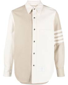 Thom Browne 4-Bar patchwork denim shirt - Neutrals