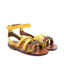 Pépé Kids butterfly appliqué sandals - Yellow