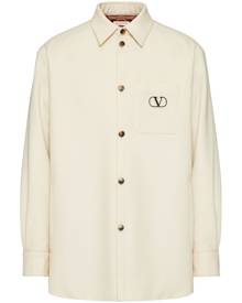 Valentino Garavani VLogo Signature wool shirt jacket - Neutrals