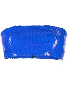 David Koma sequin-embellished strapless crop top - Blue