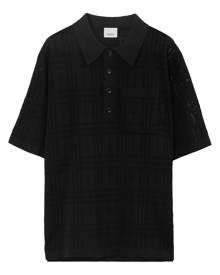 Burberry check-print cotton polo shirt - Black