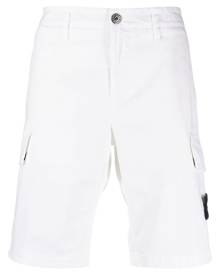 Stone Island Compass-motif cargo shorts - White