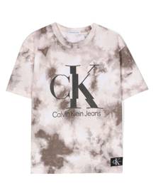 Calvin Klein Kids logo-print tie-dye T-shirt - Brown