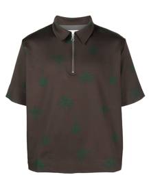 Jil Sander palm tree-print polo shirt - Brown