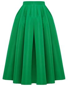 Alexander McQueen pleated flared midi skirt - Green