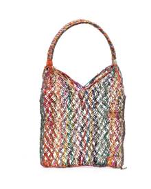 MADE FOR A WOMAN woven straw tote bag - Green