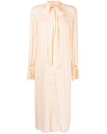 Patrizia Pepe semi-sheer buttoned shirt dress - Neutrals