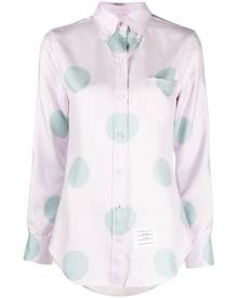 Thom Browne polka-dot silk long-sleeve shirt - Pink