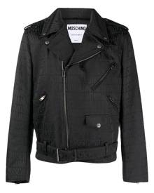 Moschino embossed-logo biker jacket - Black