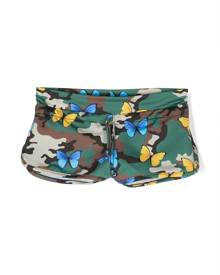 MC2 Saint Barth Kids camouflage-print track shorts - Green