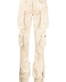 The Attico Essie marbled cargo pants - Neutrals