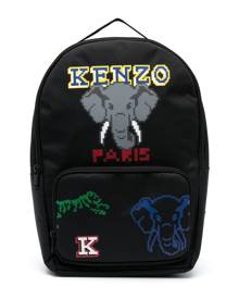 Kenzo Kids logo-print canvas backpack - Blue