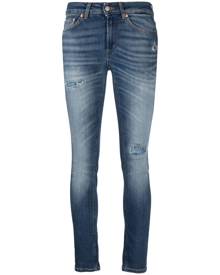 DONDUP logo-patch cropped skinny jeans - Blue