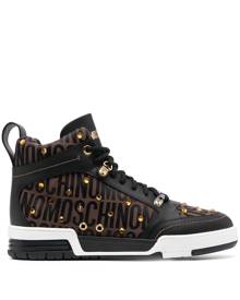 Moschino jacquard crystal-embellished sneakers - Brown