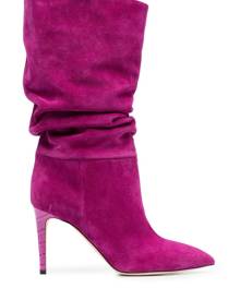 Paris Texas Slouchy pointed suede boots - Pink