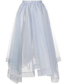 Alexander McQueen asymmetric tulle midi skirt - Blue