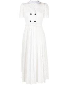Self-Portrait floral-lace double-breasted dress - White