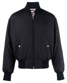 Thom Browne ribbed-detail trim bomber jacket - Blue