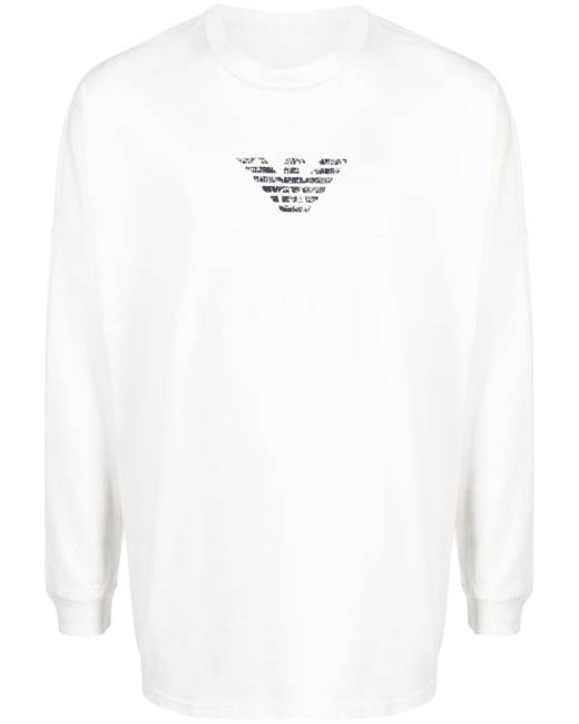 Armani long sleeve t shirt best sale white