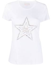 LIU JO star-embellished cotton-jersey T-shirt - White