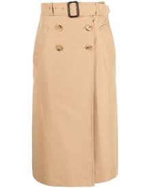 Moschino high-waisted belted midi skirt - Brown