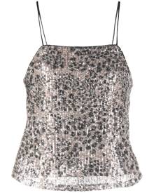 LIU JO sequin-embellished spaghetti-straps top - Neutrals