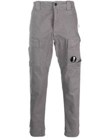 C.P. Company logo-plaque tapered-leg trousers - Grey